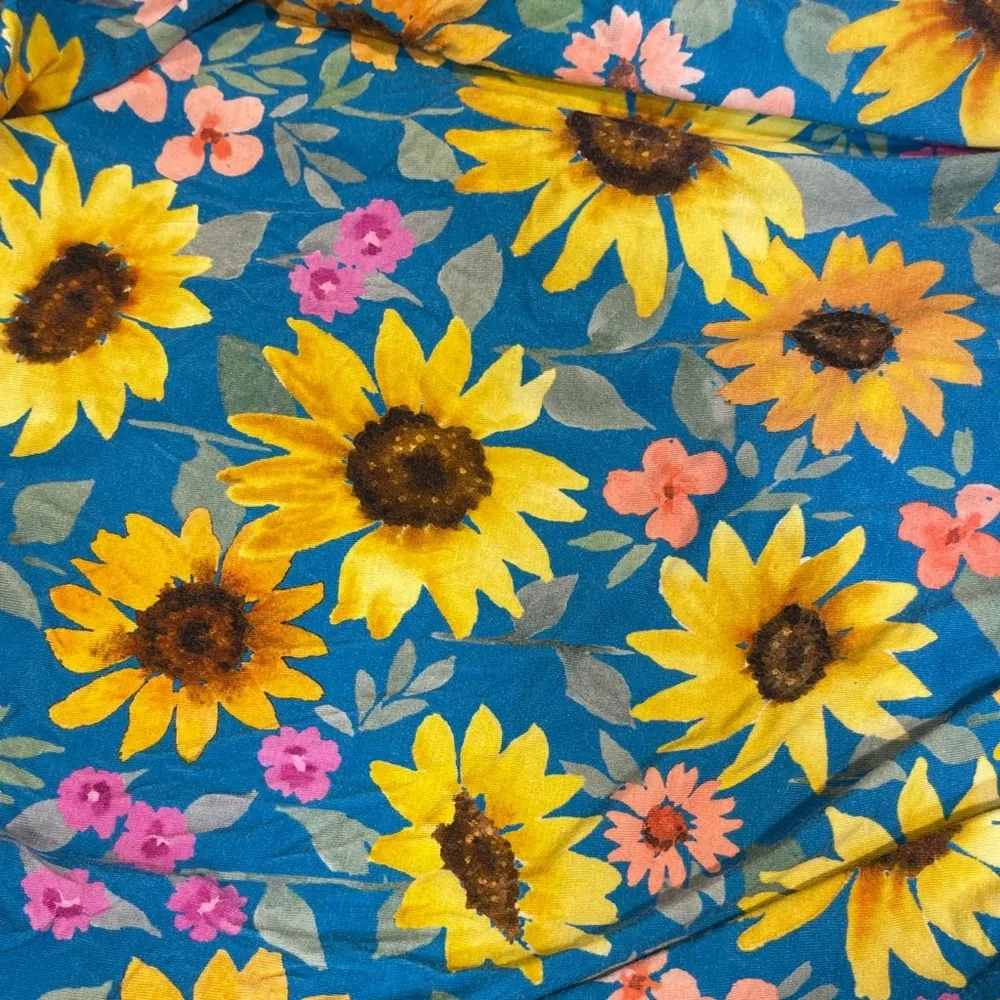 Little Sleepies fitted crib / toddler bed sheet Blue and Yellow Floral Fabric